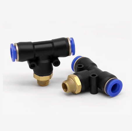 Pneumatic Male Thread Tee Fitting