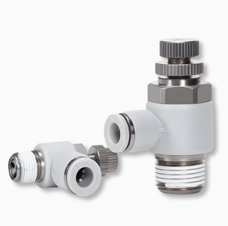 Pneumatic Quick-Connect Elbow Throttle Valve