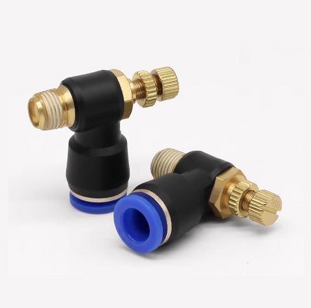 Pneumatic elbow throttle valve (external thread type)