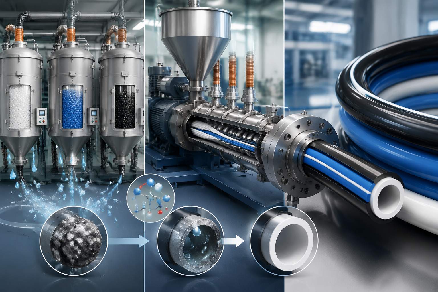 How Material Drying Before Extrusion Improves Multi-Material Pneumatic Tubing Quality