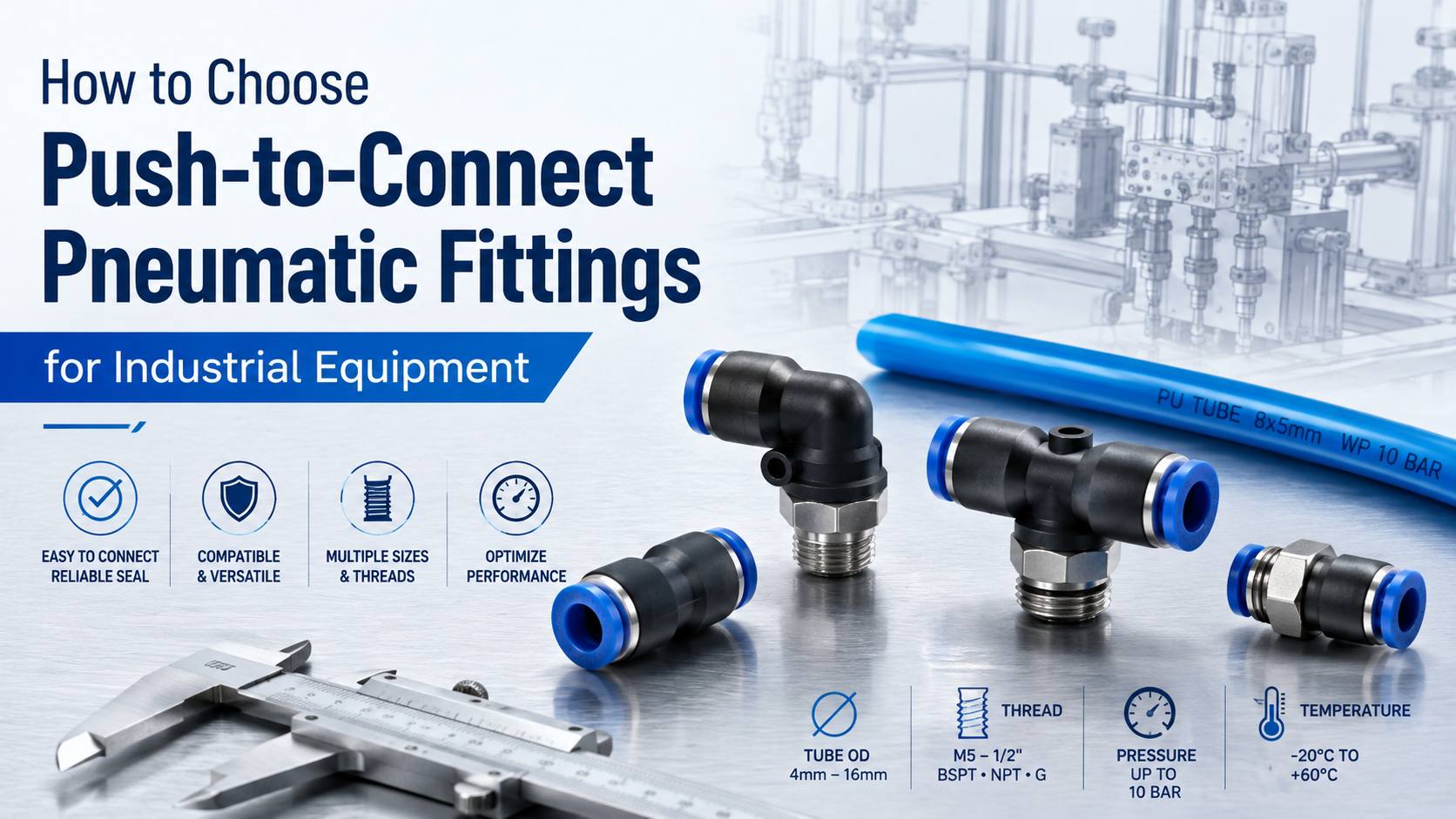 How to Choose Push-to-Connect Pneumatic Fittings for Industrial Equipment