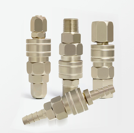 C-Type pneumatic quick couplings with sliding sleeves and threaded or hose-barb ends