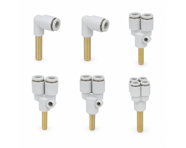 KQ2 Type Plug-In and Stem Adapter Push-to-Connect Fittings