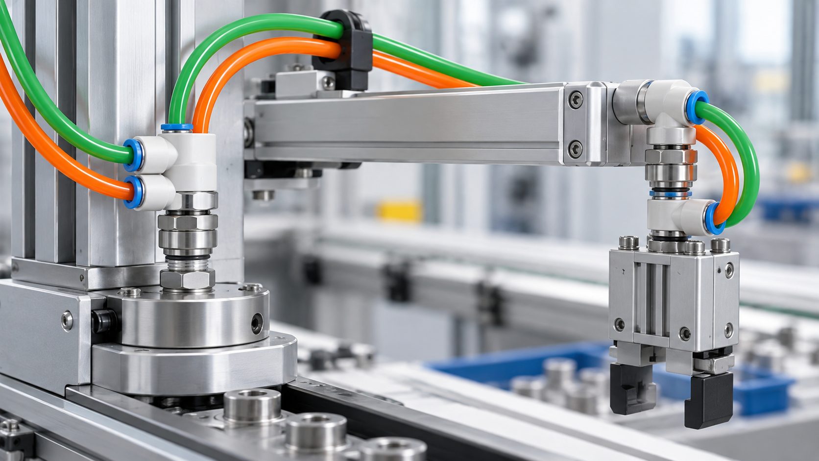 When Should OEMs Use Rotary Push-to-Connect Fittings on Moving Pneumatic Equipment